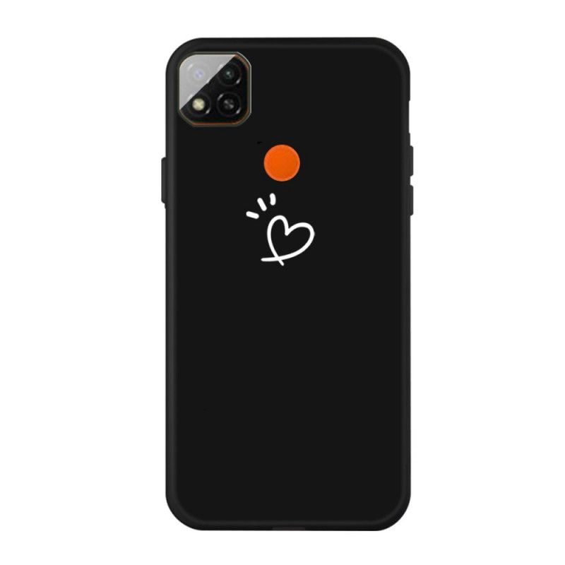 Etui Xiaomi Redmi 9C Szary Czarny Bijące Serce Silikonowe