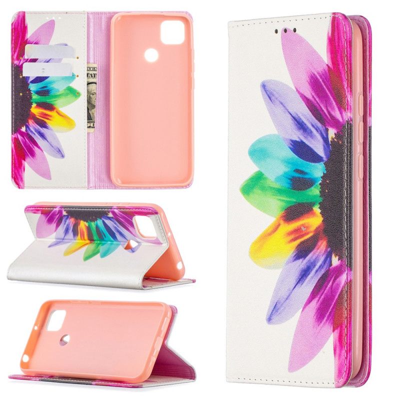 Flip Kotelot Xiaomi Redmi 9C Kwiat Akwareli