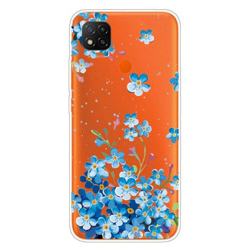 Futerały Xiaomi Redmi 9C Etui na Telefon Bukiet Niebieskich Kwiatów