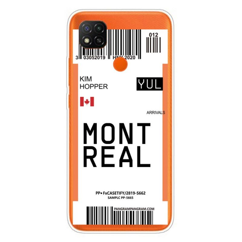 Futerały Xiaomi Redmi 9C Etui na Telefon Karta Pokładowa Do Montrealu