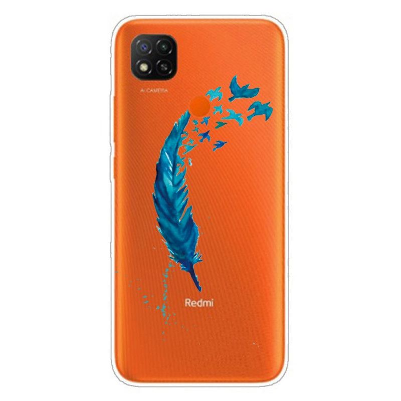 Futerały Xiaomi Redmi 9C Etui na Telefon Piękne Niebieskie Pióro