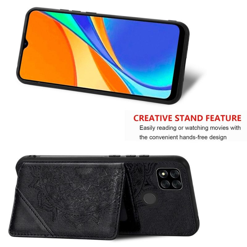 Futerały Xiaomi Redmi 9C Szary Czarny Etui na Telefon Wielofunkcyjny Projekt Mandali