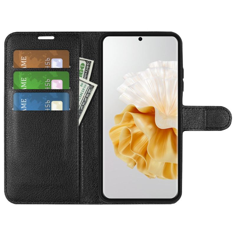 Etui Folio Huawei Pura 70 Klasyczna Sztuczna Skóra Litchi