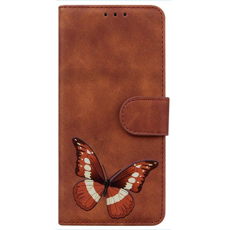 Etui Folio do Realme C31 Motyl Ze Sztucznej Skóry