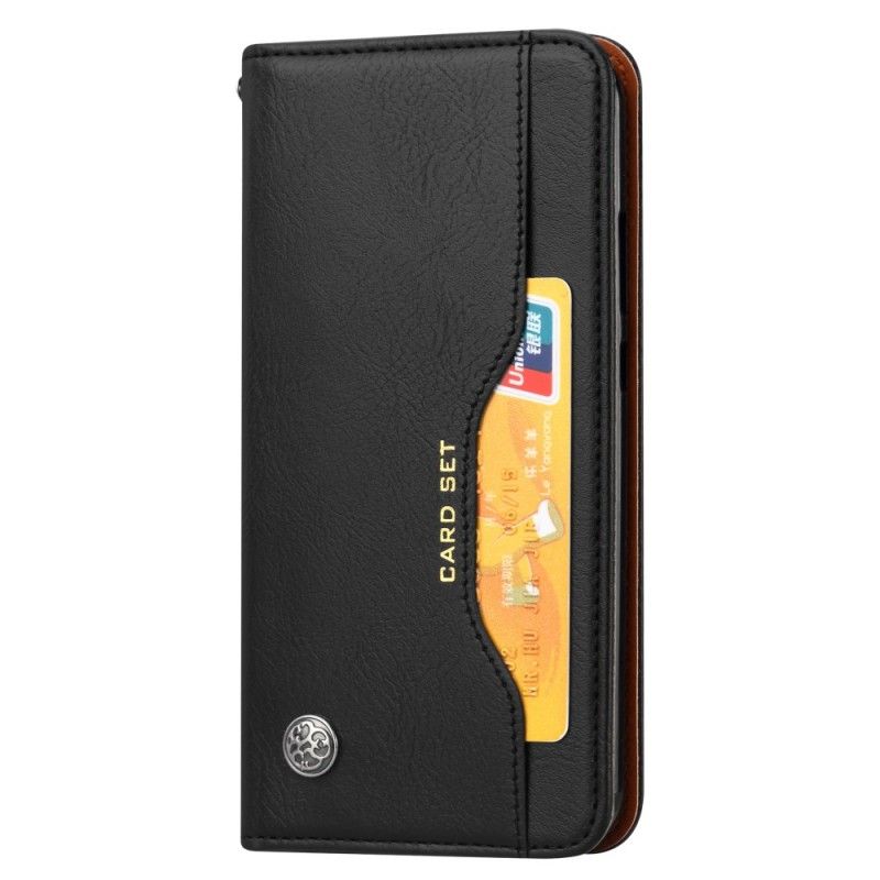 Flip Kotelot Xiaomi Redmi Note 7 Czerwony Czarny Etui Na Karty Ze Sztucznej Skóry Etui Ochronne