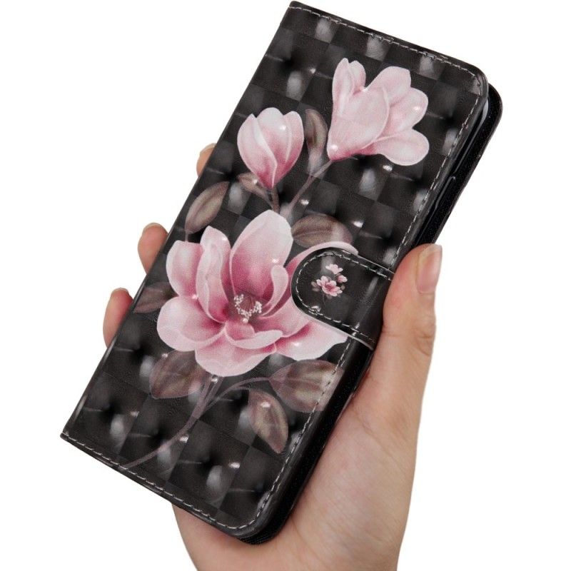 Skórzany Futerał Xiaomi Redmi Note 7 Etui na Telefon Kwitną Kwiaty