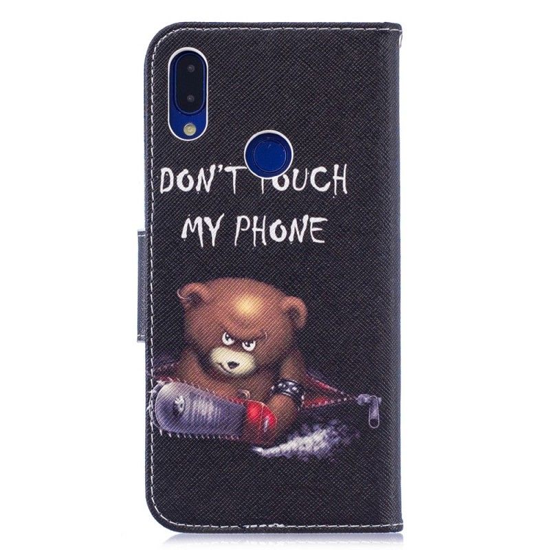 Skórzany Futerał Xiaomi Redmi Note 7 Etui na Telefon Niebezpieczny Niedźwiedź