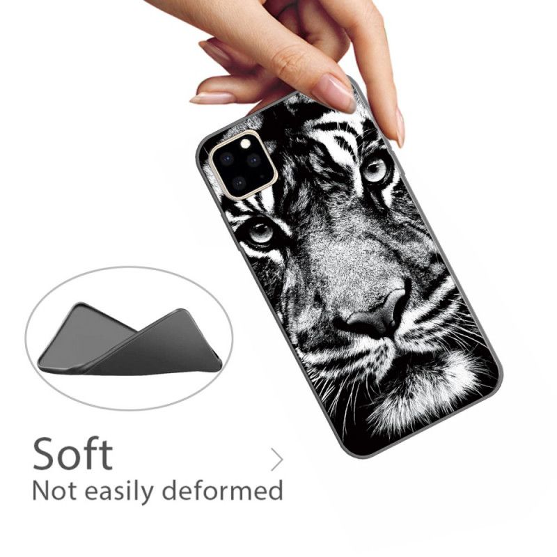 Etui iPhone 11 Pro Max Czarno-Biały Tygrys Etui Ochronne