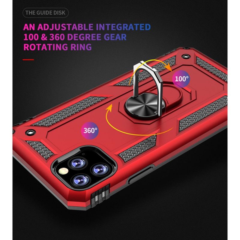 Etui iPhone 11 Pro Max Czerwony Czarny Pierścień Premium Etui Ochronne