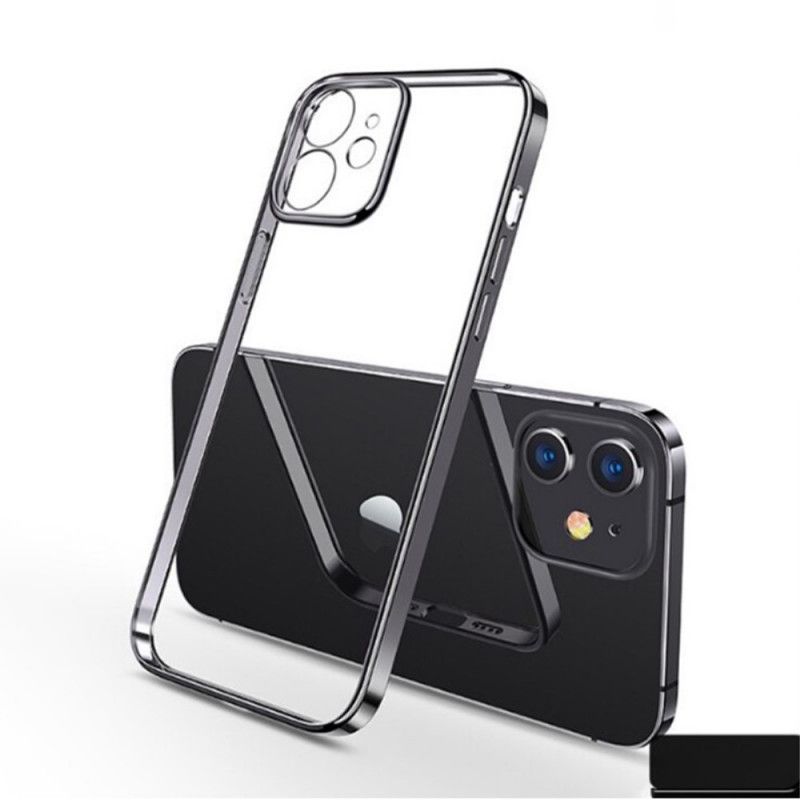 Etui iPhone 11 Pro Max Zielony Czarny Przezroczyste Metalowe Krawędzie Typu Sulada