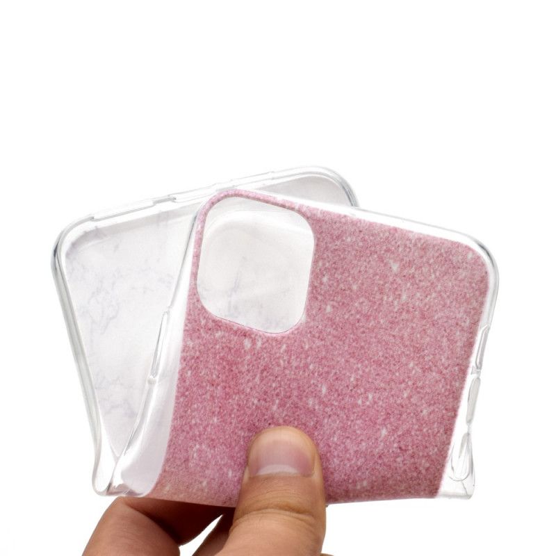 Futerały iPhone 11 Pro Max Etui na Telefon Marmur W Kolorze Magenta