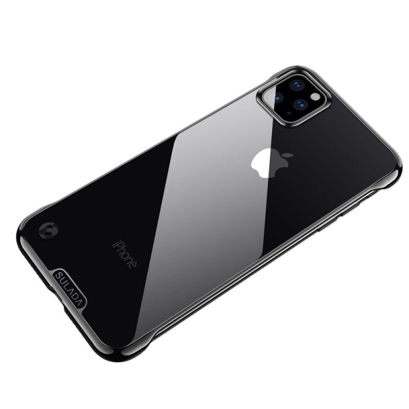 Futerały iPhone 11 Pro Max Zielony Czerwony Etui na Telefon Przezroczysta Sulada I Efekt Metalu