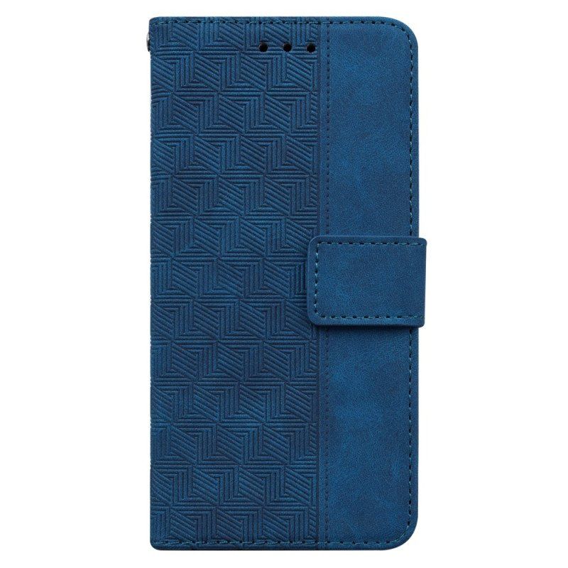 Etui Folio do Xiaomi Redmi Note 12 5G z Łańcuch Pasiasty Wzór