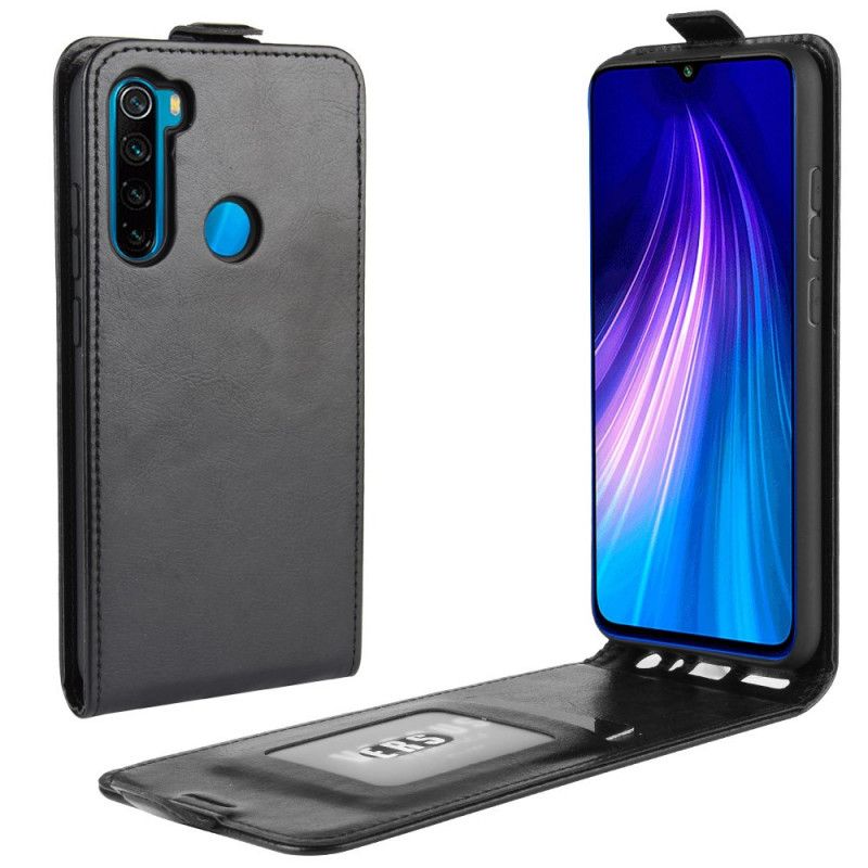 Etui Folio Xiaomi Redmi Note 8 Biały Czarny Efekt Składanej Skóry Etui Ochronne