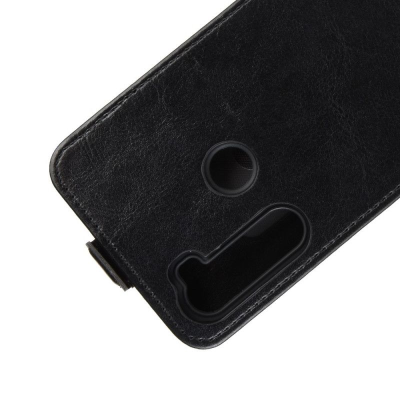 Etui Folio Xiaomi Redmi Note 8 Biały Czarny Efekt Składanej Skóry Etui Ochronne