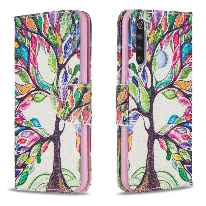Etui Folio Xiaomi Redmi Note 8 Kolorowe Drzewo Etui Ochronne
