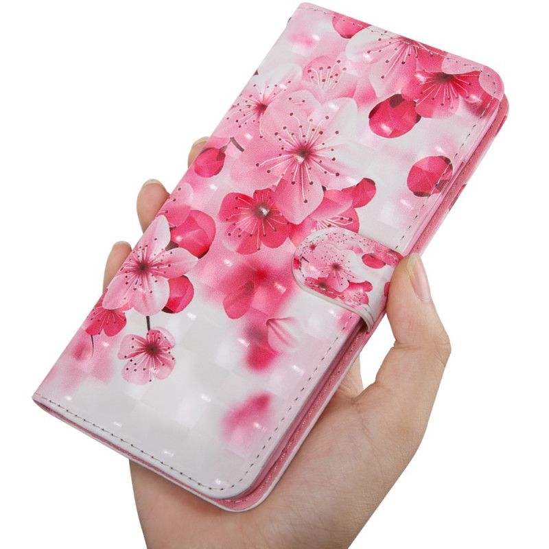 Etui Folio Xiaomi Redmi Note 8 Olśniewające Różowe Kwiaty Etui Ochronne