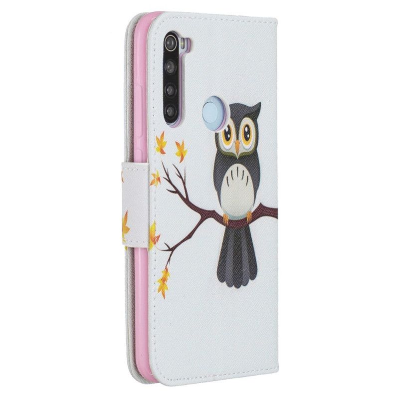 Etui Folio Xiaomi Redmi Note 8 Sowa Siedząca Na Gałęzi