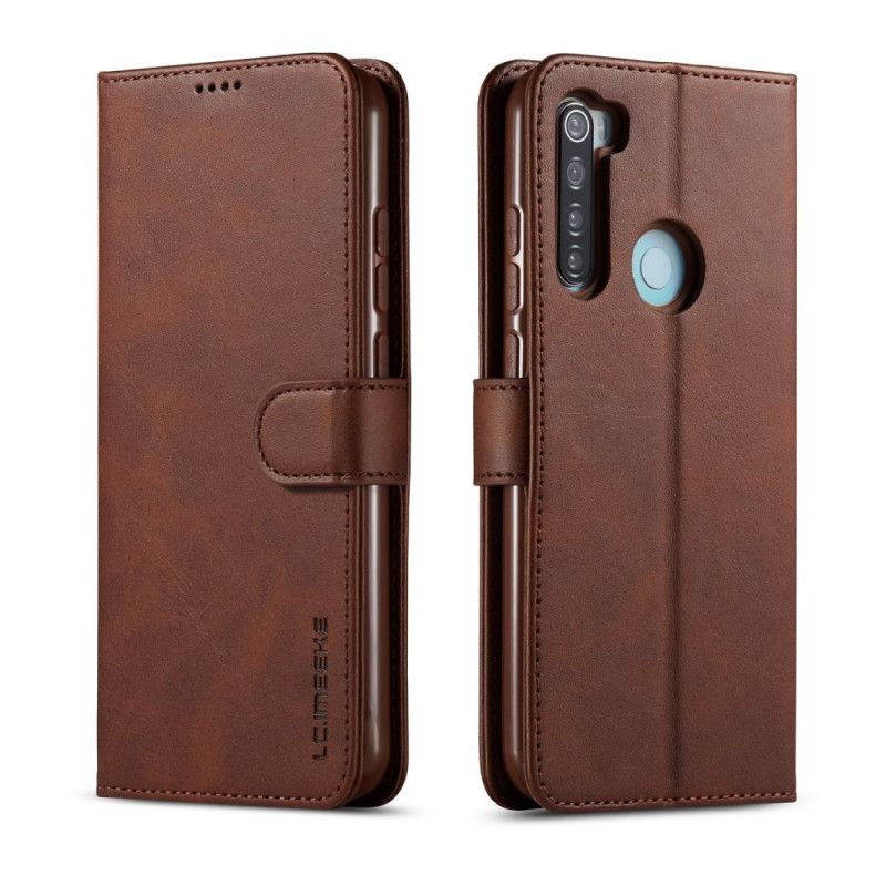 Etui Folio Xiaomi Redmi Note 8 Szary Czarny Lc.Imeeke Efekt Skóry