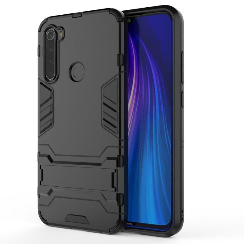 Etui Xiaomi Redmi Note 8 Biały Czarny Wyjątkowo Wytrzymały Język