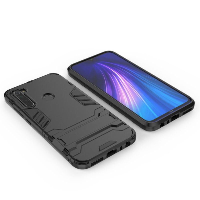 Etui Xiaomi Redmi Note 8 Biały Czarny Wyjątkowo Wytrzymały Język