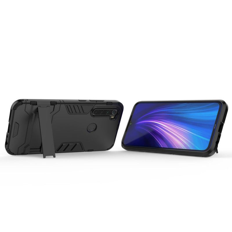 Etui Xiaomi Redmi Note 8 Biały Czarny Wyjątkowo Wytrzymały Język