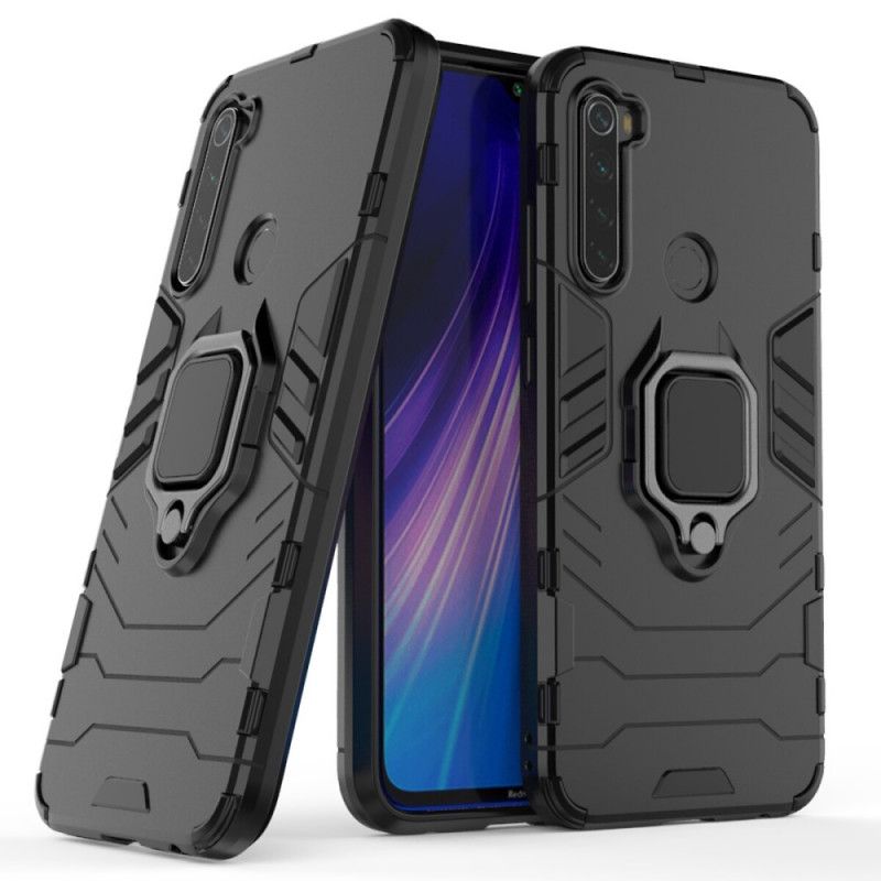 Etui Xiaomi Redmi Note 8 Czerwony Czarny Pierścień Oporowy Etui Ochronne