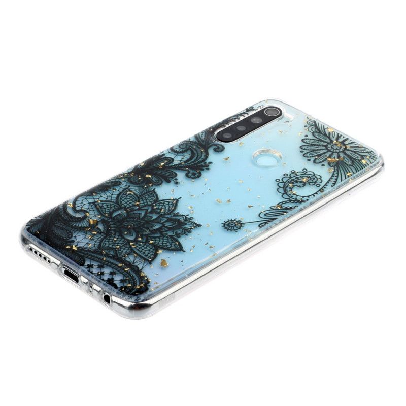 Etui Xiaomi Redmi Note 8 Kwiaty Z Koronki I Cekinów