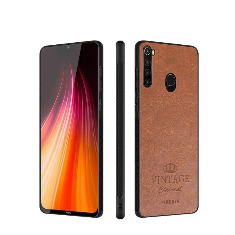 Futerały Xiaomi Redmi Note 8 Magenta Czarny Efekt Skóry Pinwuyo Vintage