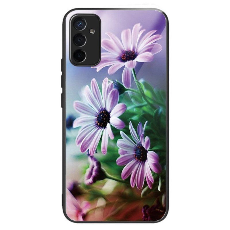Etui do Samsung Galaxy M13 Kwiaty Ze Szkła Hartowanego
