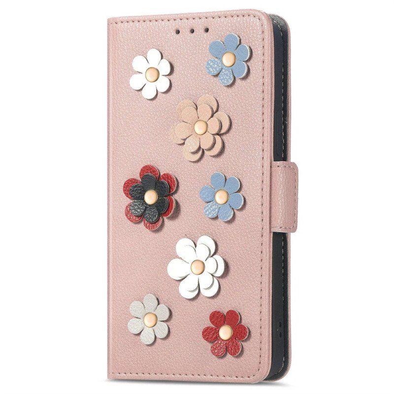 Etui Folio do Samsung Galaxy M13 Kwiaty 3d