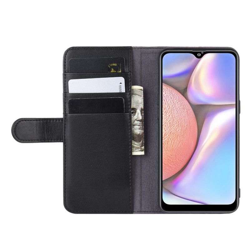 Etui Folio Samsung Galaxy A10s Brązowy Czarny Dwoina Skóry