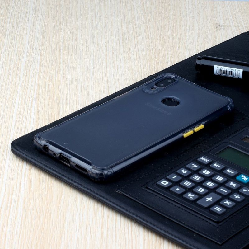 Etui Samsung Galaxy A10s Zielony Szary Elastyczne Silikonowe Guziki Etui Ochronne