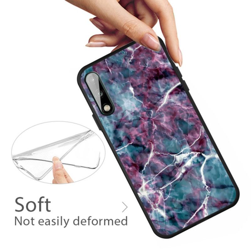 Etui Huawei P40 Lite E / Y7p Fioletowy Marmur Etui Ochronne