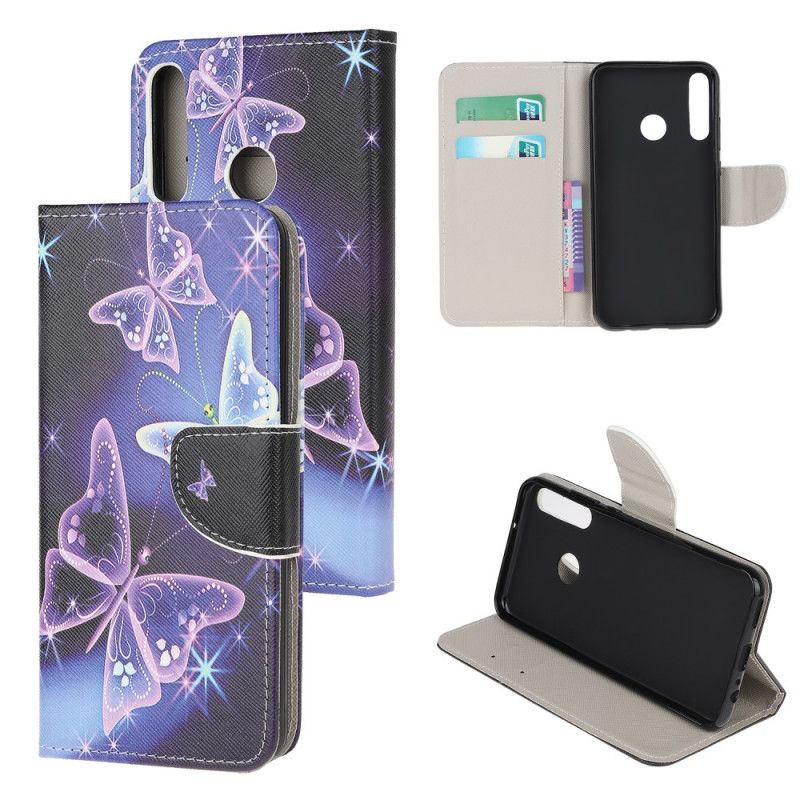 Obudowa Huawei P40 Lite E / Y7p Fioletowy Jasnoniebieski Motyle I Kwiaty