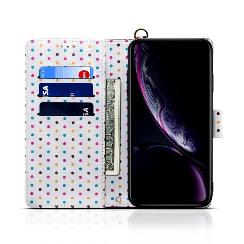 Etui Folio iPhone X Kawa Mundur W Kropki Etui Ochronne