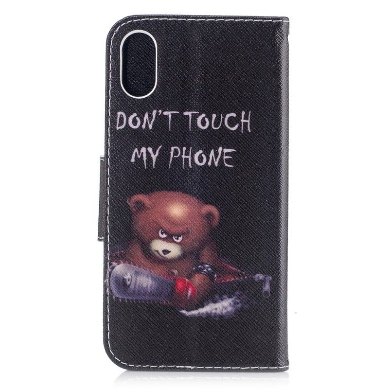 Etui Folio iPhone X Niebezpieczny Niedźwiedź Etui Ochronne