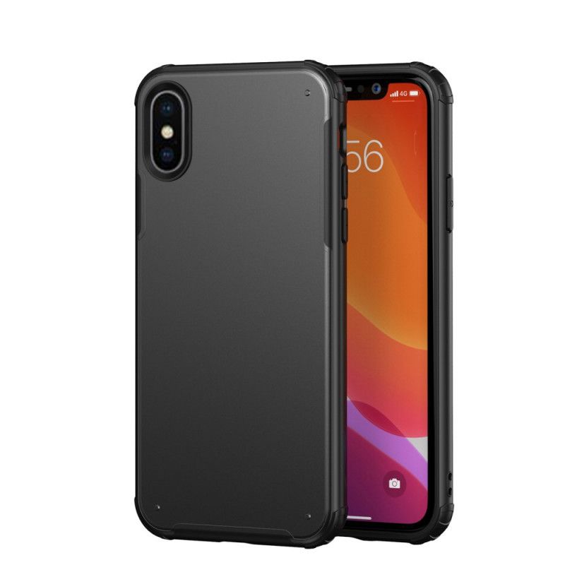 Etui iPhone X Biały Czarny Matowa Hybryda