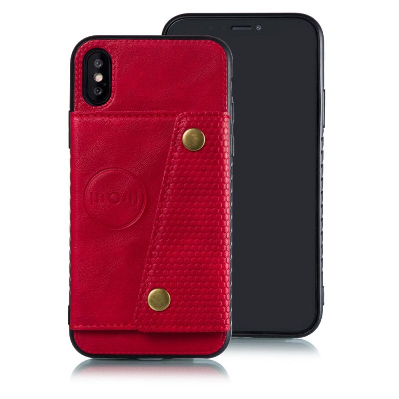 Etui iPhone X Szary Czarny Portfel Zatrzaskowy Etui Ochronne