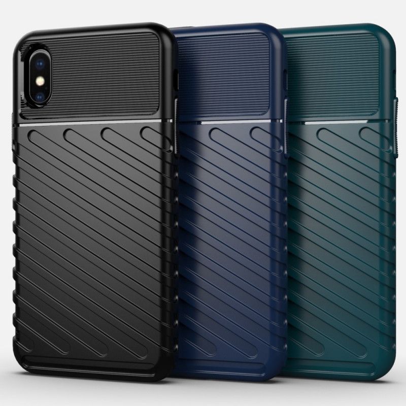 Etui iPhone X Zielony Czarny Seria Grzmotów