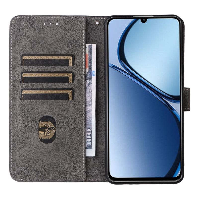 Etui Folio Realme C63 Ochrona Rfid Efekt Zamszu Z Paskiem