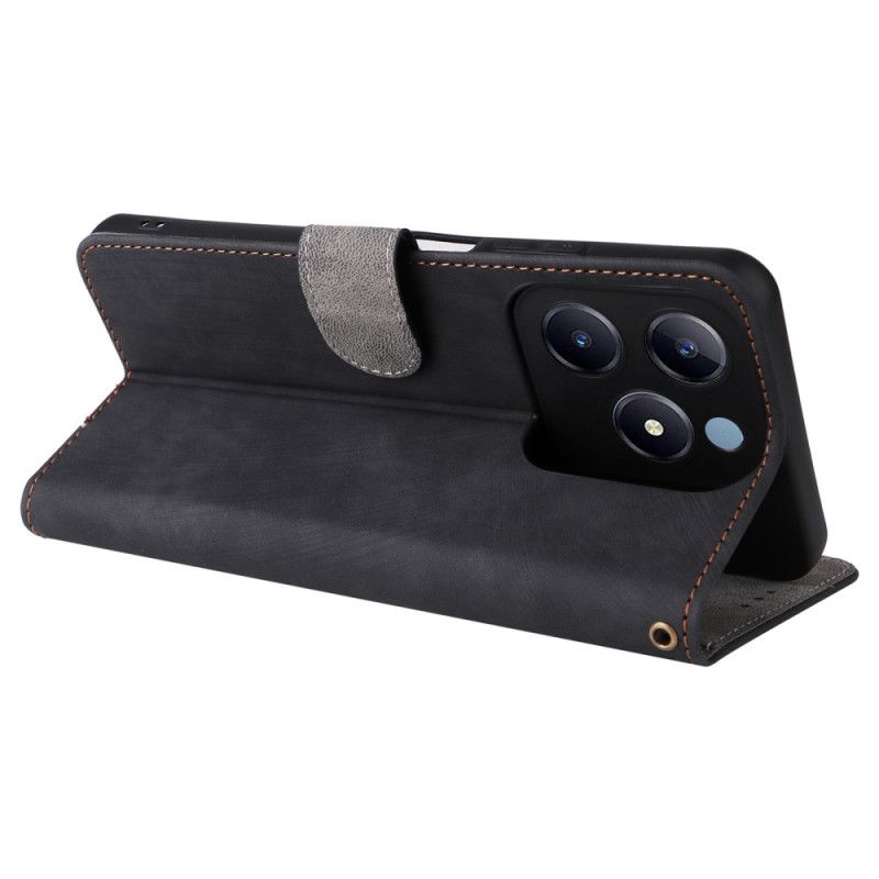 Etui Folio Realme C63 Ochrona Rfid Efekt Zamszu Z Paskiem