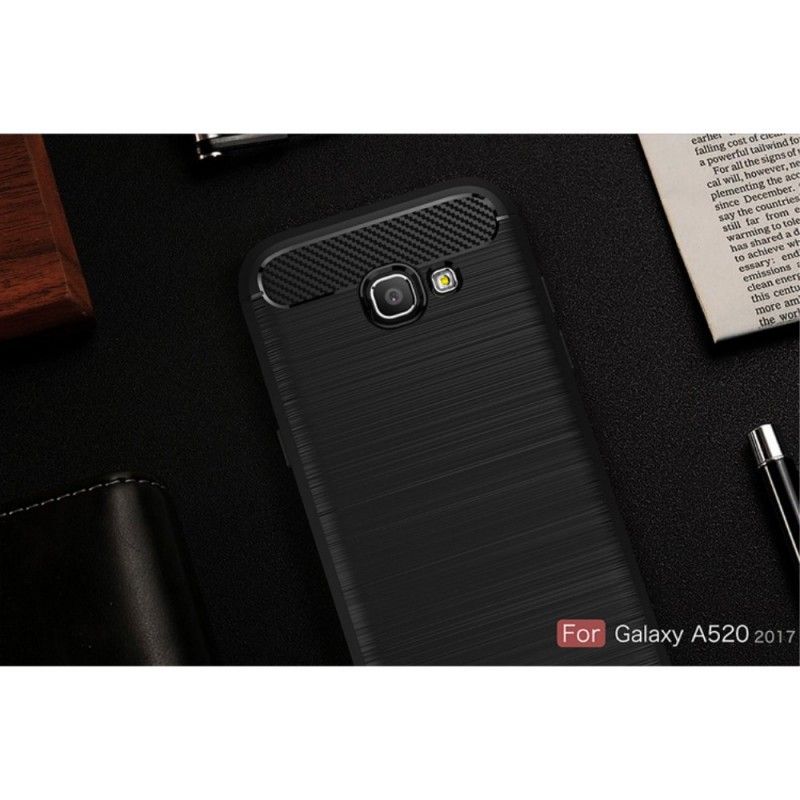 Etui Samsung Galaxy A5 2017 Czarny Szczotkowane Włókno Węglowe Etui Ochronne