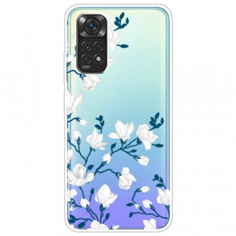 Etui do Xiaomi Redmi Note 11 / 11S Białe Kwiaty