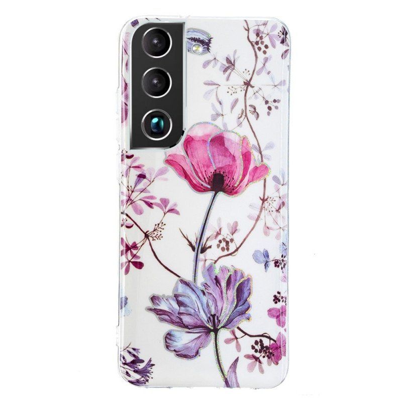 Futerały do Samsung Galaxy S22 Plus 5G Marmurkowe Kwiaty