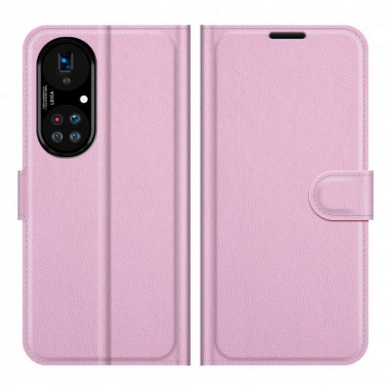 Etui Folio Huawei P50 Pro Klasyczny Skórzany Styl Litchi Etui Ochronne