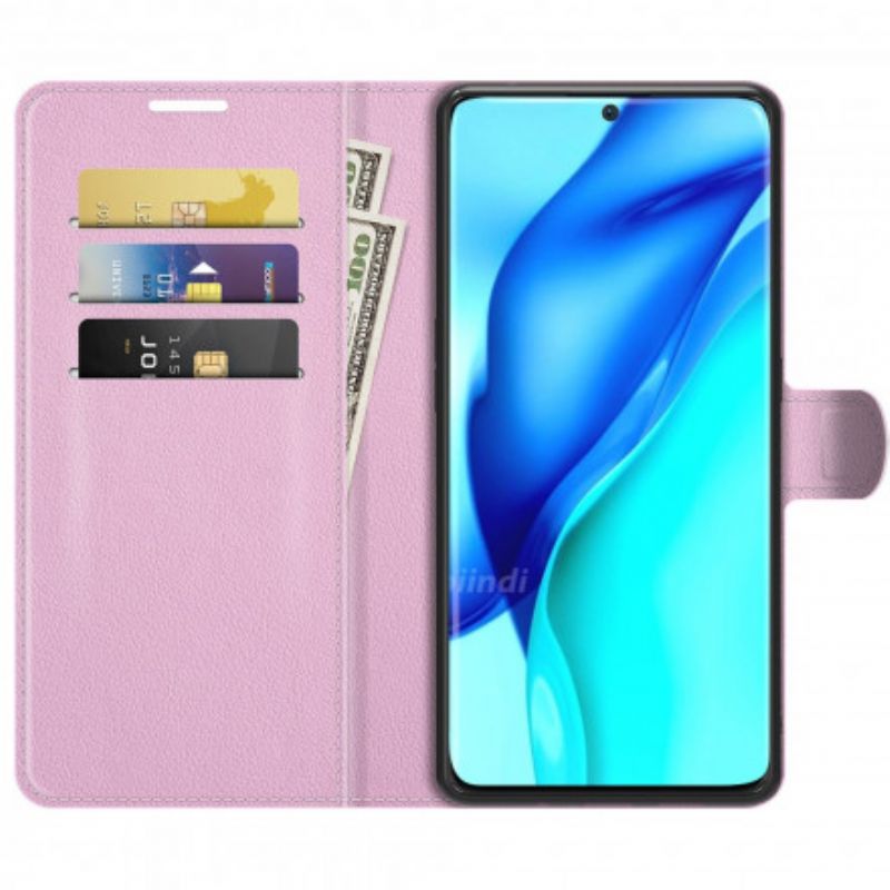 Etui Folio Huawei P50 Pro Klasyczny Skórzany Styl Litchi Etui Ochronne