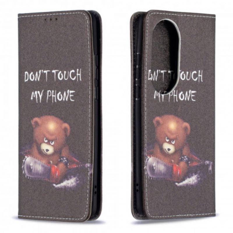 Flip Kotelot Huawei P50 Pro Etui Na Telefon Niebezpieczny Niedźwiedź