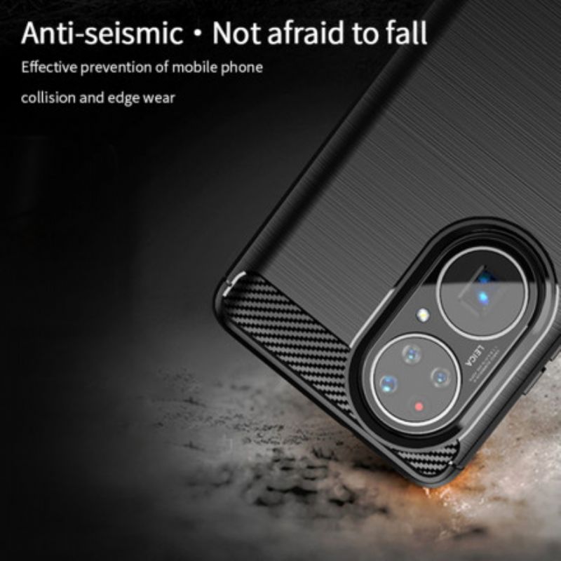 Futerały Huawei P50 Pro Etui Na Telefon Szczotkowane Włókna Węglowe Mofi
