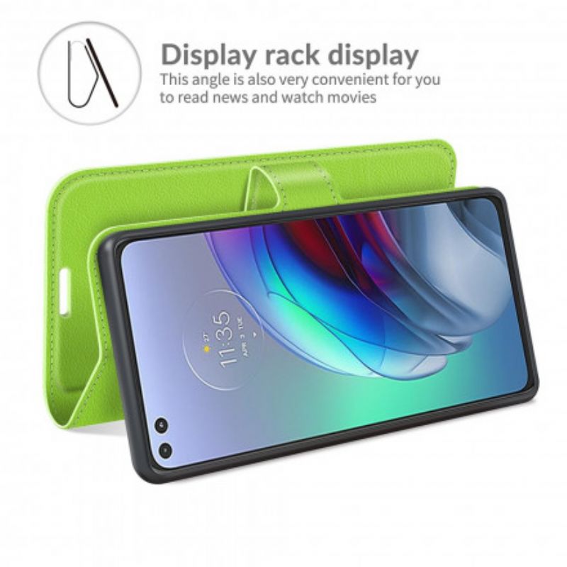 Etui Folio Moto G100 Klasyczny Efekt Liczi